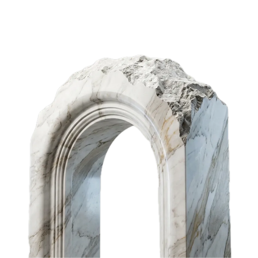 Arche en marbre veiné.