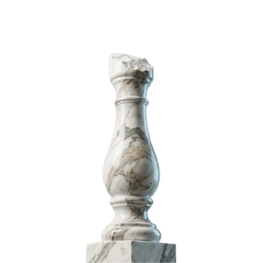 Balustre en marbre veiné.